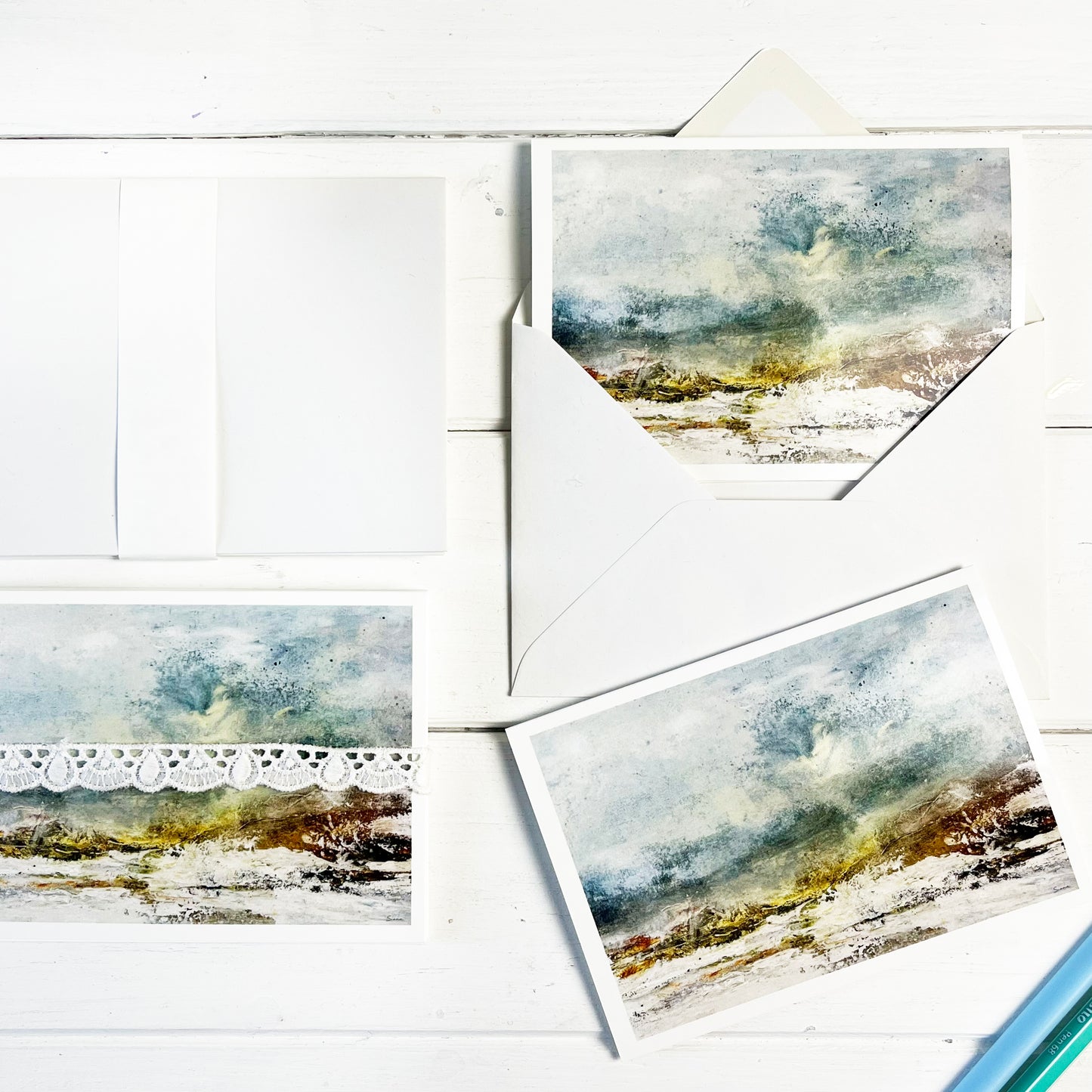 Kunstkaarten set sneeuwlandschap