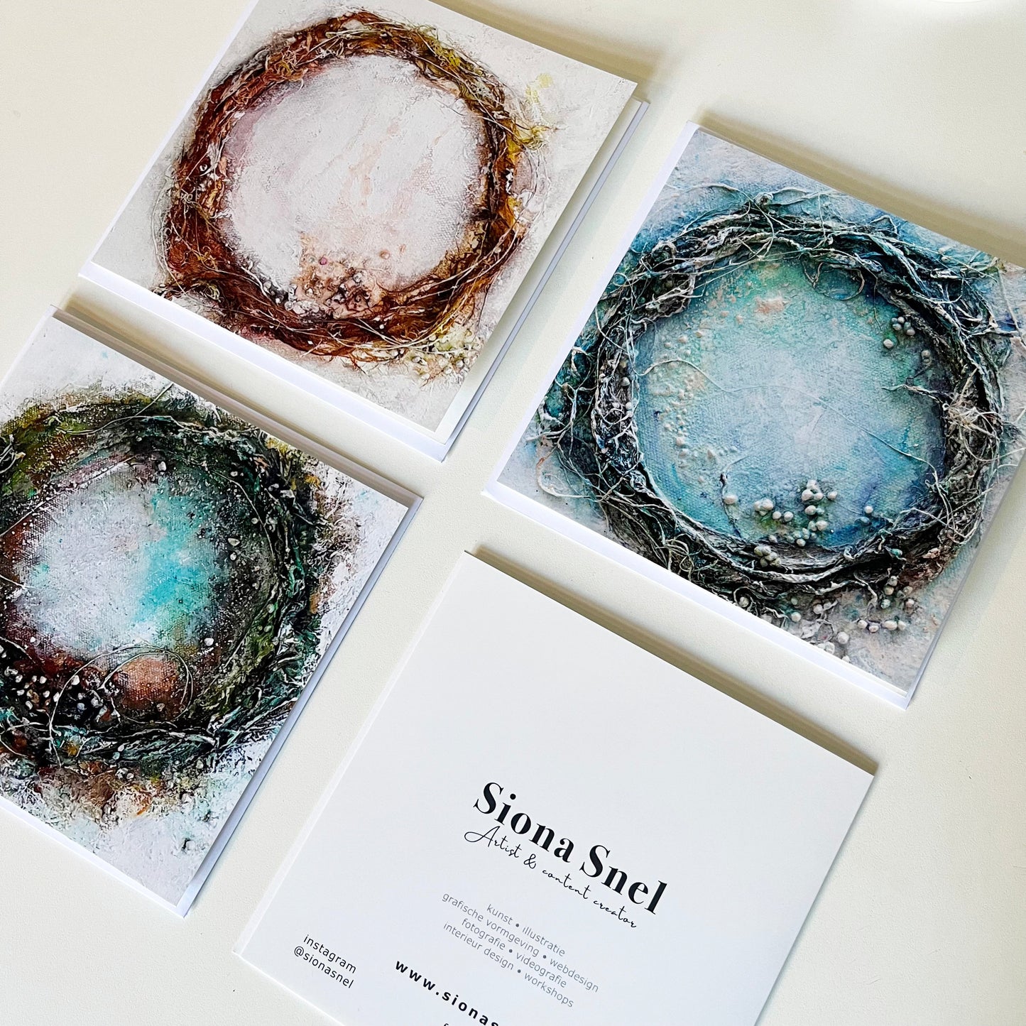 Kunstkaarten set cirkels Siona Snel