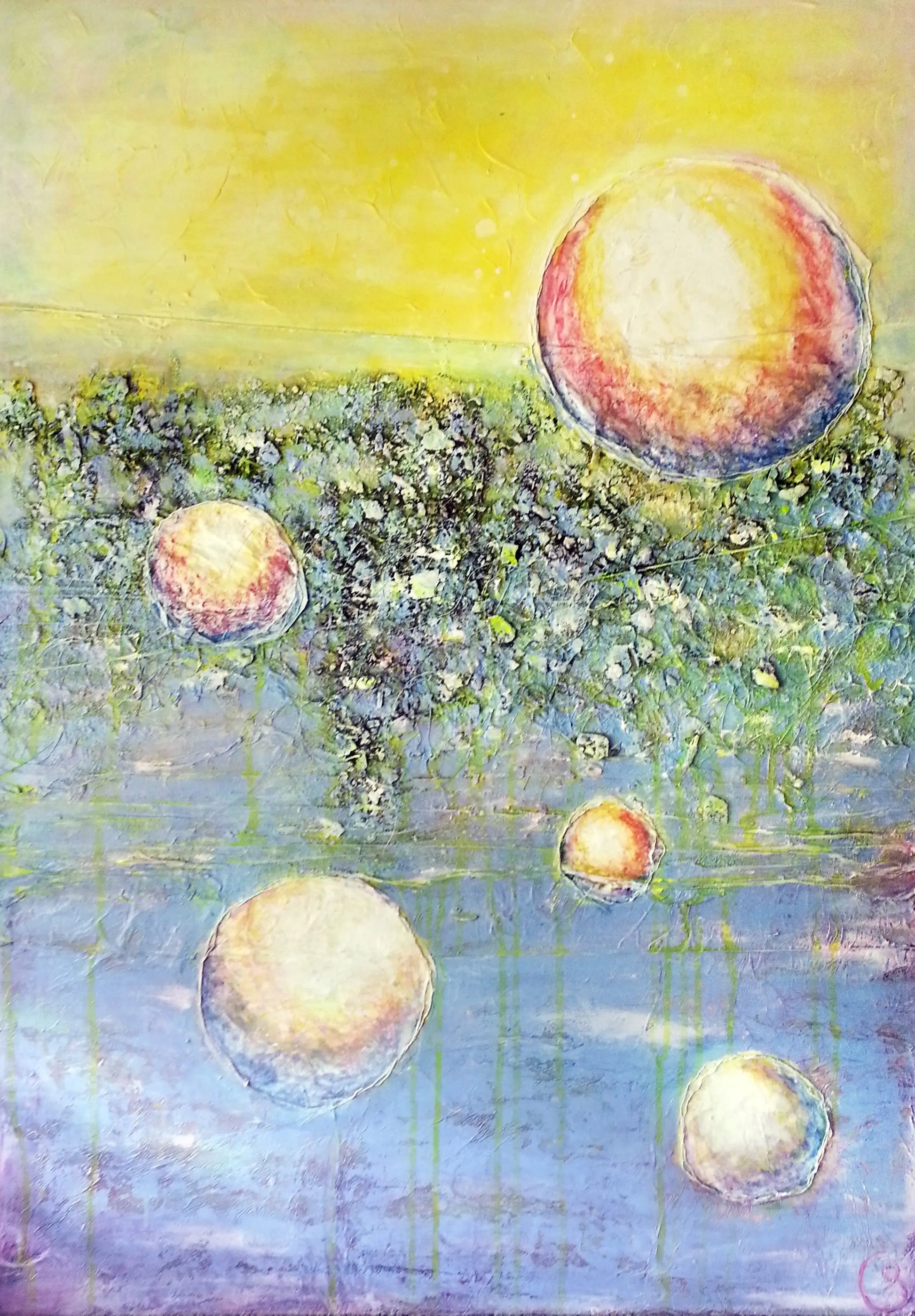 Abstracte mixed media kunst