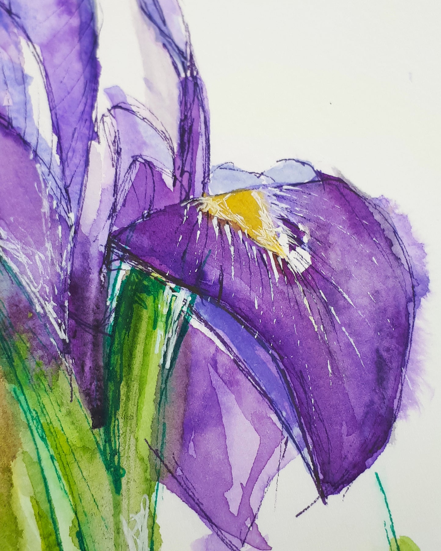 Mixed media workshop Aquarel Iris